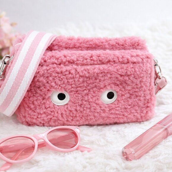 Skinnydip Handbags - Skinnydip London Millie Small Camera Crossbody Bag – Pink Faux Fur